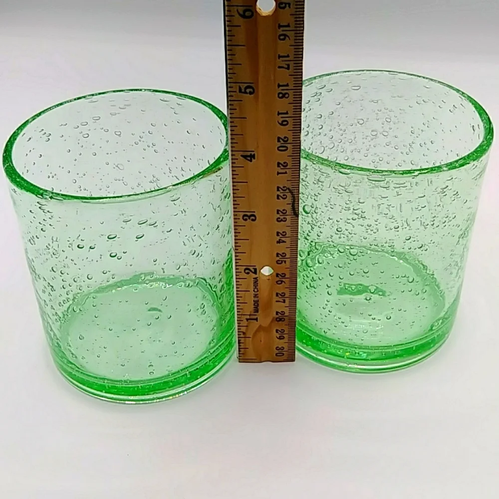 LAST 2 Highball Bubble Glasses by Artland Iris in Light Green - Picture 6 of 7